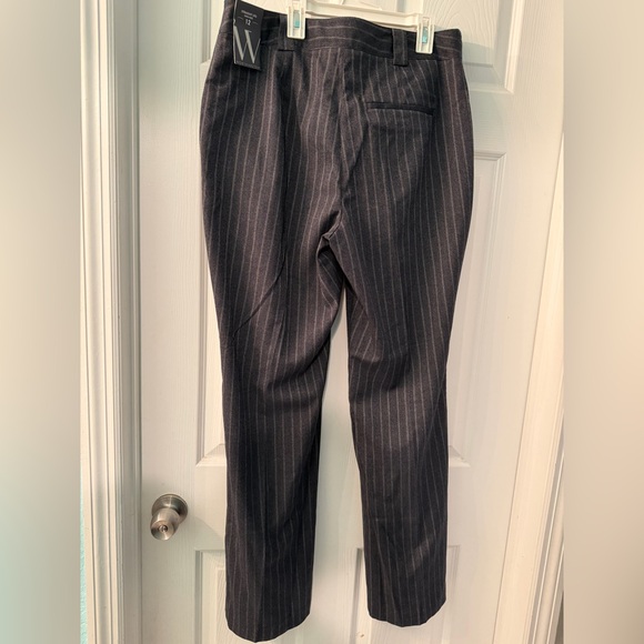 Worthington Women’s Dark Gray High Rise Straight Leg Pinstripe Dress Pants - Picture 3 of 7